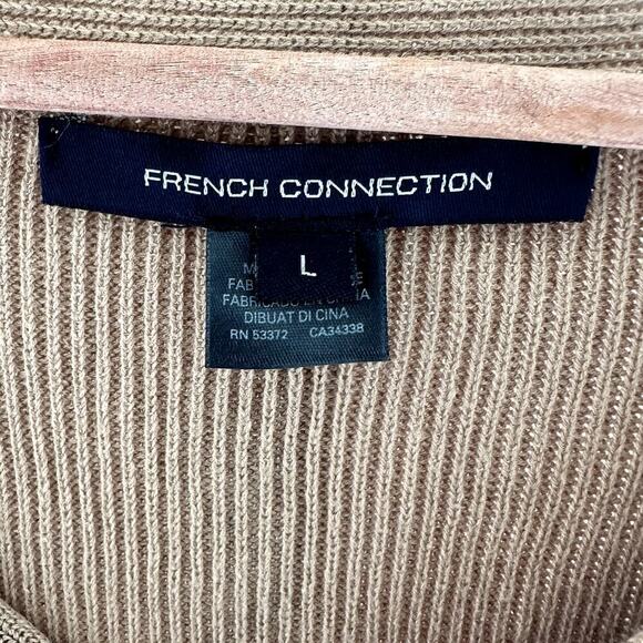 French Collection Taupe Sweater Lace Floral Sleeve Women’s L Cottagecore Boho - Picture 5 of 9